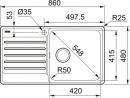 FRANKE Drez BCX 211-86/7 860 x 480 mm, nerez