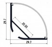 LP-difuzor mliečny guľatý Corner 30 2000mm