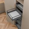 K-BLUM Merivobox, zásuvka E reling 450mm/70kg, tmavo šedá OG, vnútorná, sklo