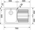 FRANKE Drez LLL 611/7L 790 x 500mm nerez tkaná štruktúra odkvap vľavo