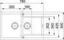 FRANKE Drez  MRG 651-78 780 x 500mm onyx