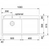 FRANKE Drez  MTG 611/2P 1000 x 515 onyx