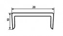 SEVROLL profil "U" pre lamino 18mm 3m zlatá