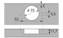 HETTICH 48051 Intermat 9943 T42 K9,5, polonaložený