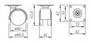 StrongCastors Koliesko 40 mm, šedé, platnička, brzda