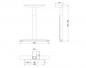MILADESIGN podnož s reguláciou stredová Linear LN3602R strieborná