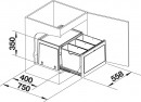BLANCO 517470 Sorter SELECT BOTTON Pro 60/3 Automatic výsuv otvorením dvierok