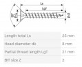 SPAX skrutka 4x25 záp.hl.PZ,W,4C MH