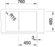 BLANCO 513187 Drez METRA 45 S biela bez excentru SILGRANIT PuraDur