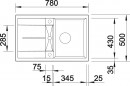 BLANCO 513187 Drez METRA 45 S biela bez excentru SILGRANIT PuraDur