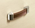HETTICH 9113454 Úchytka AGLIANO 142/128 mm hnedá koža/imitácia nehrdzavejúcej oc