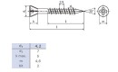Cetris skrutka 4,2x45/25 zápustná hlava zinok žltý