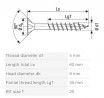 SPAX skrutka 4x60/35 zápustná hlava TXS, W, 4C MH, čiastočný závit