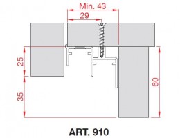 TERNO spodný profil 910/A 3m elox