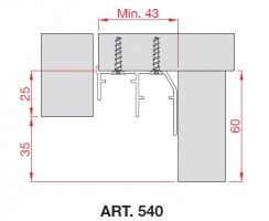 TERNO spodný profil 540/A 3m elox