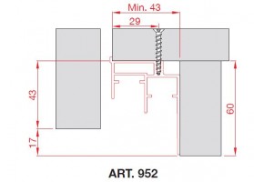 TERNO spodný profil 952/A 3m elox