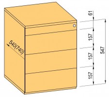 K-BBP kontaj. TipAer komplet 540mm typ 3/ver. 9 (kov.zás.,čiast. výs.,bezúch)