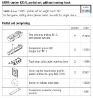 HAWA 25910 Junior 120/G posuvné sklenené interiérové kovanie sada kov. do 120kg