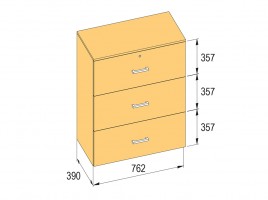 K-BBP Kartotéka typ R3 pre vnútornú šírku 762 mm/390 mm, výška 1076 mm s tlmením