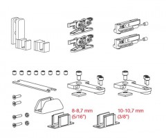 TERNO Vetro 40 Drag sada kovania pre prvé sklenené dvere 80kg s absorbérom