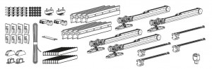 TERNO Vetro 40 synchro sada kovania pre sklenené dvere 80kg/10mm/4x tlmič