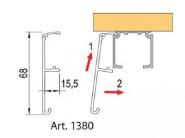 TERNO interiérové posuvné dvere 40-120kg, krycí profil 1380/A/S 6m