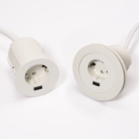 VersaTag 1x 230V, 1x USB-A, biela, Schuko