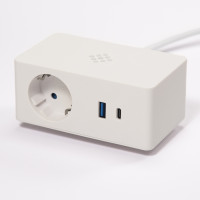 VersaQ  1x 230V, USB A+C 5V biela, Schuko