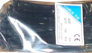 Sťahovacia páska 3,6x370mm čierna, balenie 100 ks