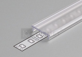 StrongLumio krycia lišta F k LED profilom 14 naklápavacia priesvitná 3000mm