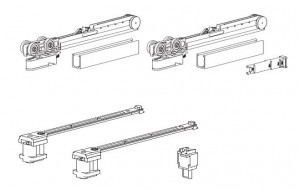 TERNO Evolution sada kovania, interiérové posuvné dvere 80kg, 2x tlmič 50mm