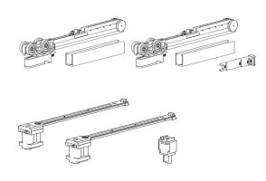 TERNO Evolution sada kovania, interiérové posuvné dvere 50kg, 2x tlmič 70mm