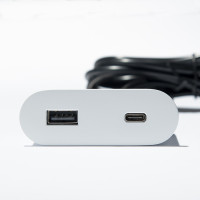VersaPick, 1x USB A/C, ovál, biely mat RAL 9003