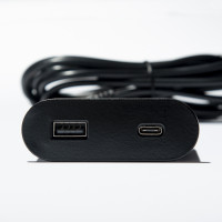 VersaPick, 1x USB A/C, ovál, čierny mat