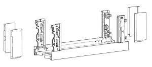 HETTICH 9257144 AvanTech You držiaky pre individ. materiál 187/650 strieborné P