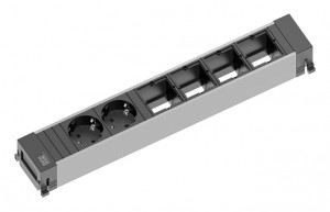 BACHMANN 916.025 PowerFrame 2x Schuko, 4x uživ.modul