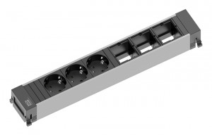 BACHMANN 916.007 PowerFrame 3x Schuko, 3x uživ.modul