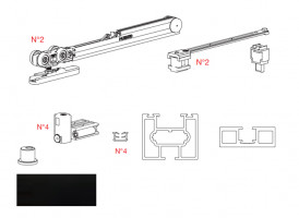 TERNO Universal Eclettica sada pre posuvné dvere 3000x1500mm čierna elox