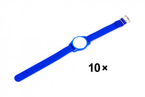 LEHMANN Nylonový náramok (hodinky)s čipom pre zámky RFID Mifare® lock,modrý,10ks