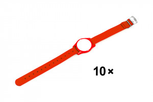 LEHMANN Nylonový náramok (hodinky)s čipom pre zámky RFID Mifare® lock,červ.,10ks