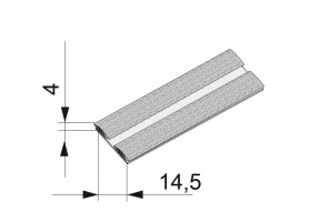 SEVROLL dorazová kefa zásuvná 14x4mm sivá