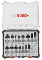 BOSCH 2607017471 Sada frézovacích bitov, 15 ks, zmiešané, 6 mm driek