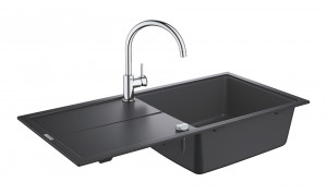 GROHE 31885AP0 Set K400 granitová čierna + Bauclassic chróm