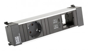 BACHMANN 916.503 zásuvková jednotka 1x 230V Schuko + USB A/C+ 1x voľný modul