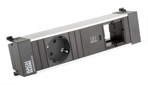 BACHMANN 916.505 zásuvková jednotka 1x 230V Schuko + USB C + 1x voľný modul
