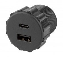 StrongPower USB nabíjačka, 2 x nabíjacie výstupy, priemer 35 mm, čierna