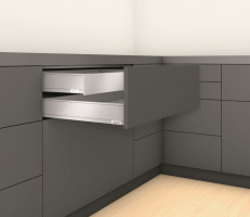 K-BLUM Legrabox M 500mm/70 kg, Tip-on, karbon čierná CS-M, skrutka