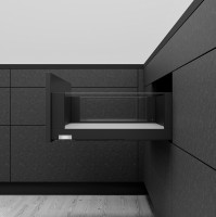 K-BLUM Legrabox, zásuvka C  Free 350mm/40kg, Tip-on, čierna, Expando
