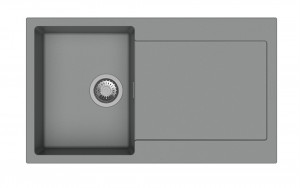 StrongSinks S3 Drez granit ZALA 860, rozmer 860 x 500 mm, s odkvapávačom, šedý