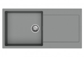 StrongSinks S3 Drez granit Zala 1000, rozmer 1000 x 500 mm, s odkvapávačom, šedý